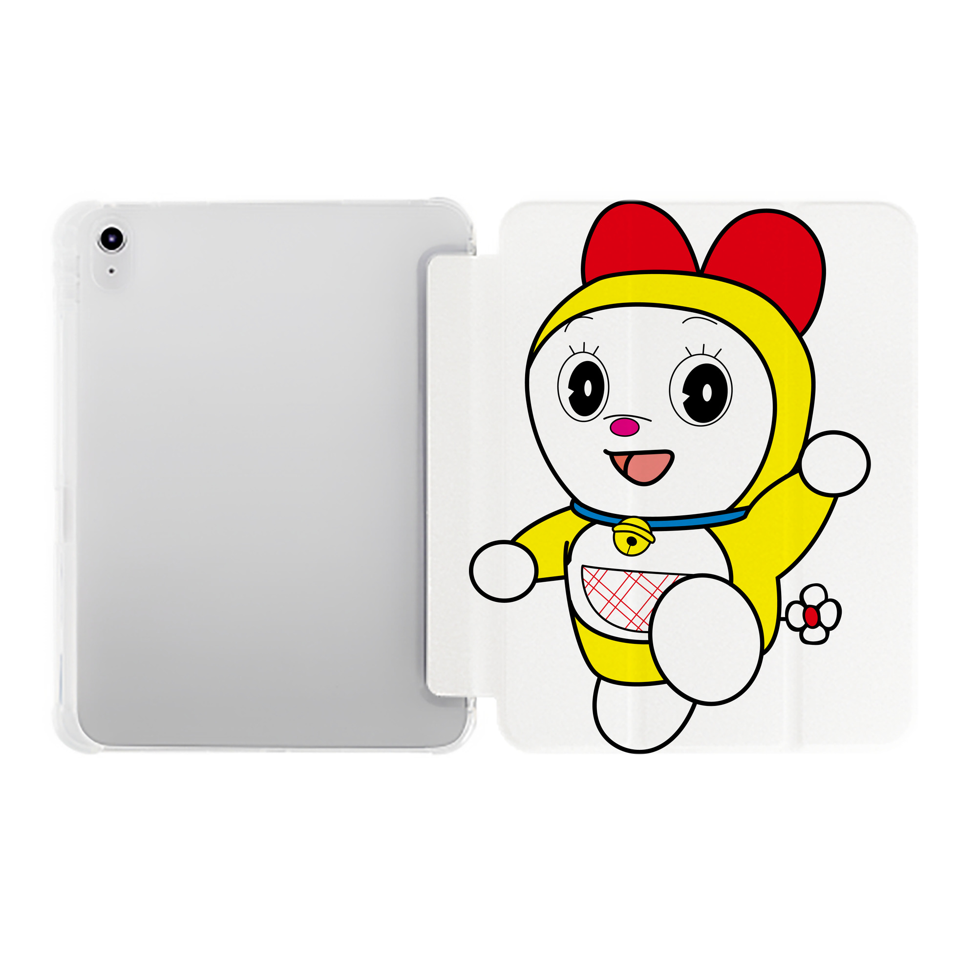 （画像用） ドラえもん ドラミ Doraemon Dorami IPad ケース ペン収納付き 三つ折りスタンド PUレザー×シリコン 対応機種9.5/10.5/10.9インチ